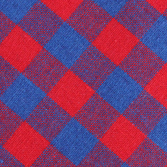 Blue & Red Gingham Fabric Mens Diamond Bowtie