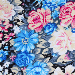 Blue Water Lilies Floral Fabric Mens Diamond Bowtie