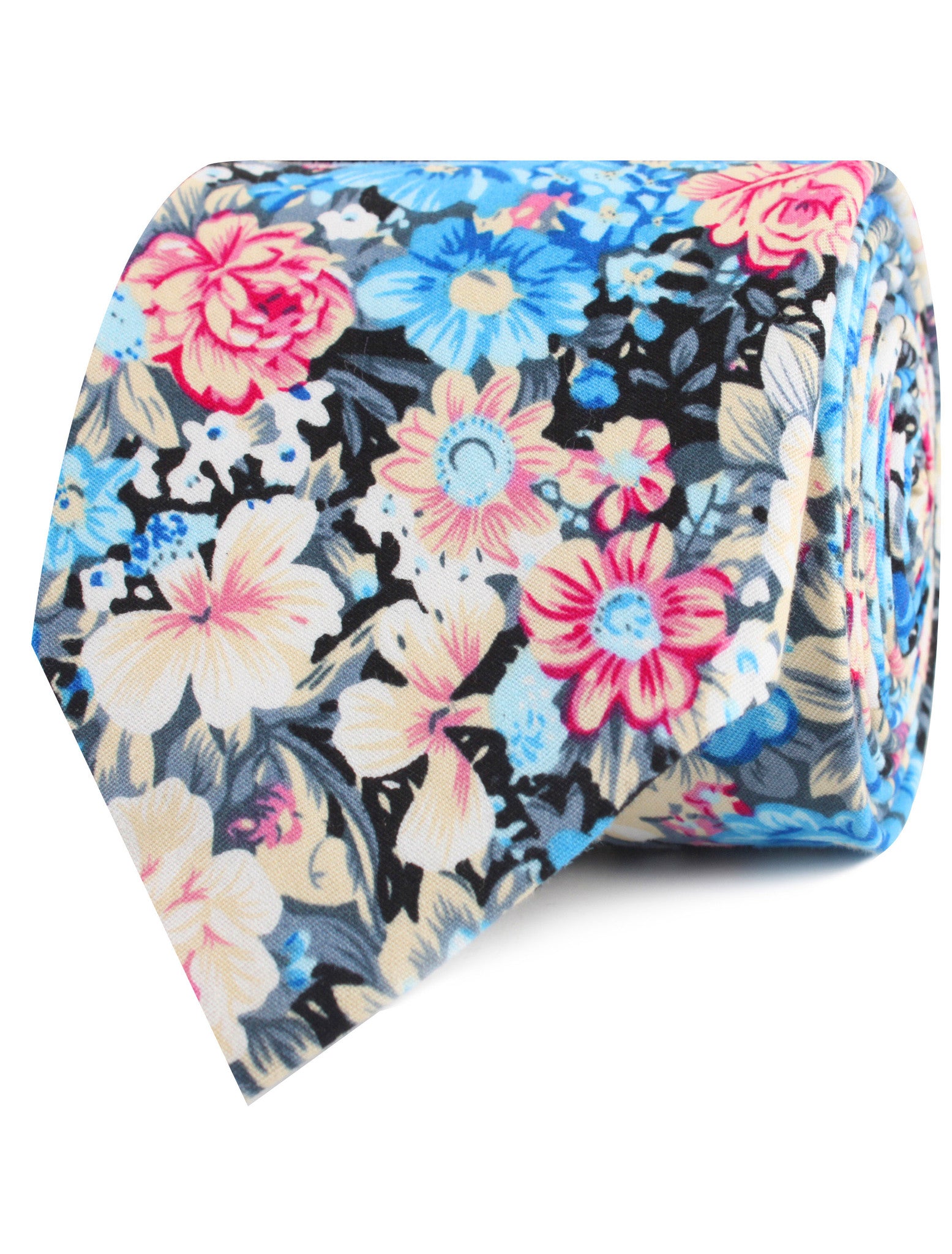 Blue Water Lilies Floral Tie | Shop Flower Print Ties | Men's Neckties ...
