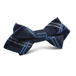 Blue X Diamond Bow Tie