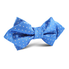 Blue with White Polka Dot Diamond Bow Tie