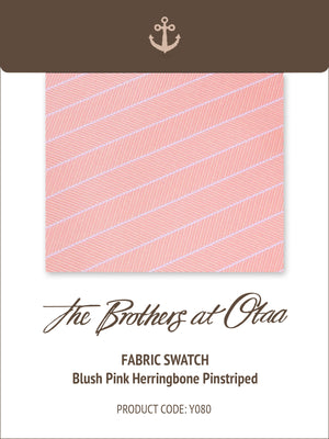 Fabric Swatch (Y080) - Blush Pink Herringbone Pinstripe