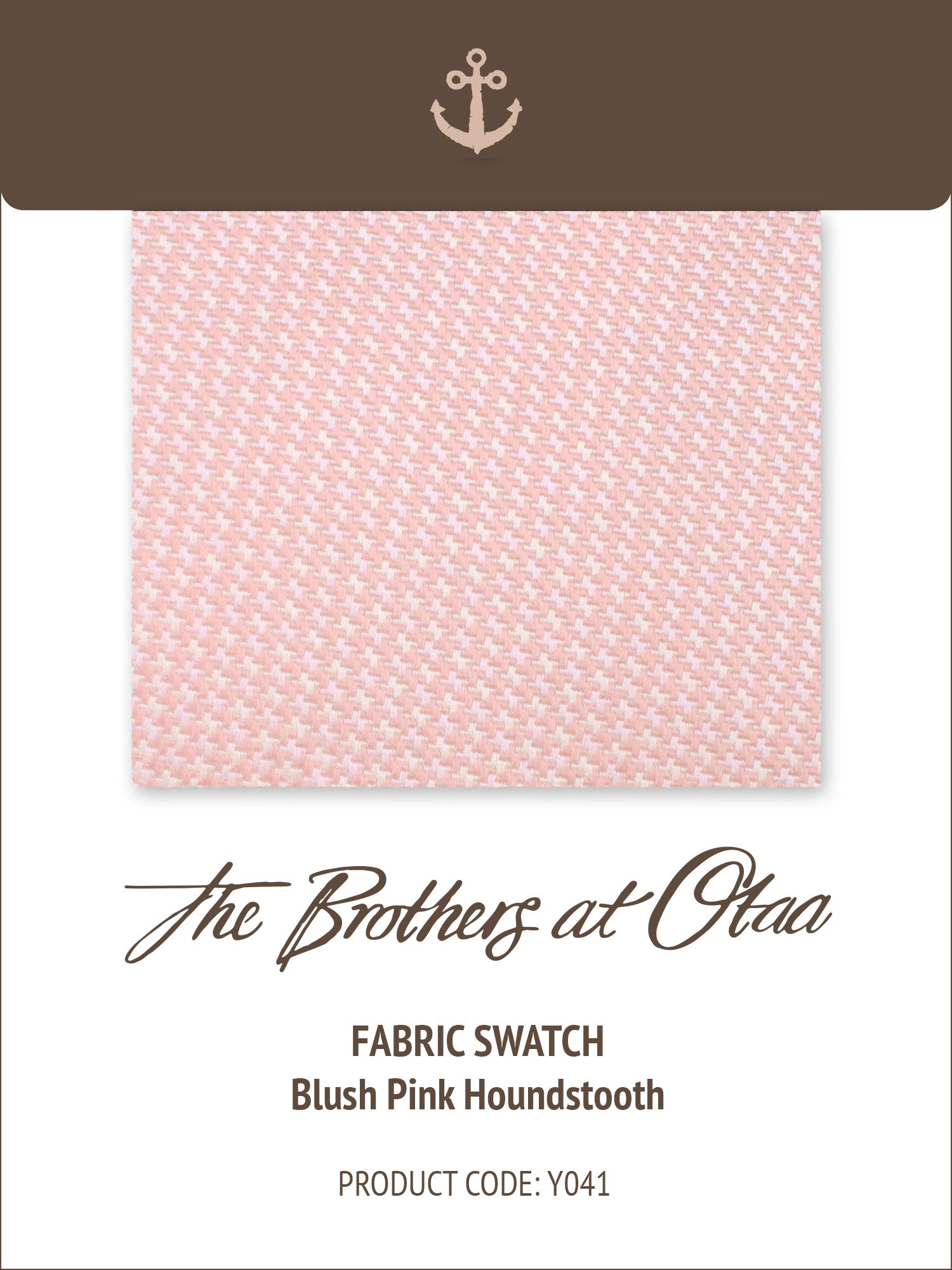 Blush Pink Houndstooth Y041 Fabric Swatch
