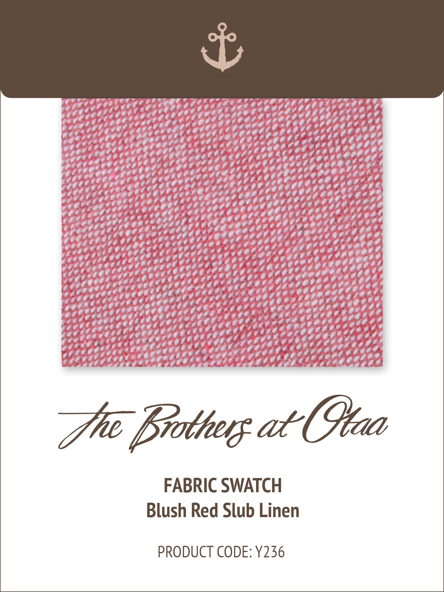 Blush Red Slub Linen Y236 Fabric Swatch