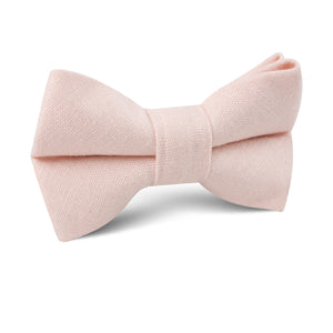 Blush Petal Pink Linen Kids Bow Tie