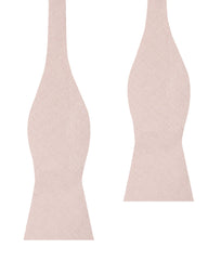 Blush Petal Pink Linen Self Bow Tie