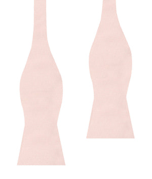 Blush Pink Basket Weave Self Bow Tie
