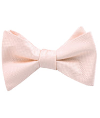 Blush Pink Basket Weave Self Tied Bow Tie
