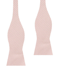 Blush Pink Houndstooth Self Bow Tie