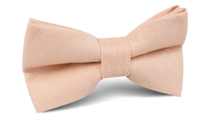 Blush Beige Linen Bow Tie