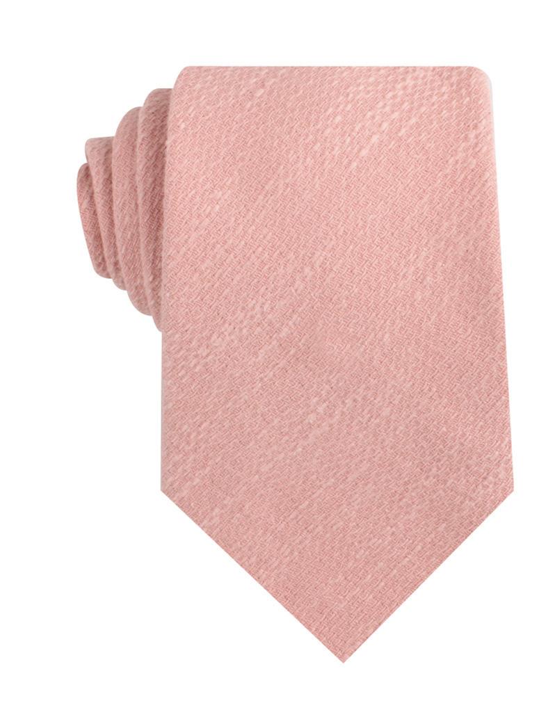 Blush Flamingo Pink Linen Necktie