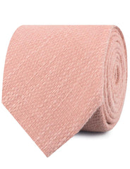 Blush Flamingo Pink Linen Neckties