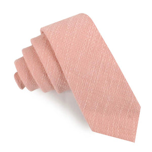 Blush Flamingo Pink Linen Skinny Tie