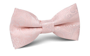 Blush Peach Paisley Bow Tie