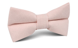 Blush Petal Pink Linen Bow Tie