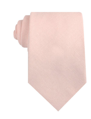 Blush Petal Pink Linen Necktie