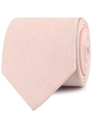Blush Petal Pink Linen Neckties