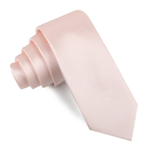 Blush Pink Basket Weave Skinny Tie