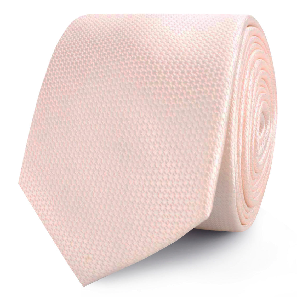 Blush Pink Basket Weave Skinny Ties