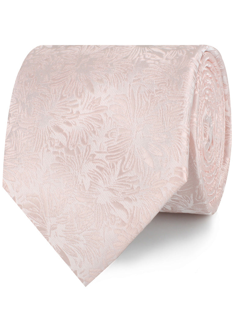 Blush Pink Daisy Flowers Floral Neckties