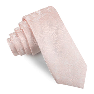 Blush Pink Daisy Flowers Floral Skinny Tie