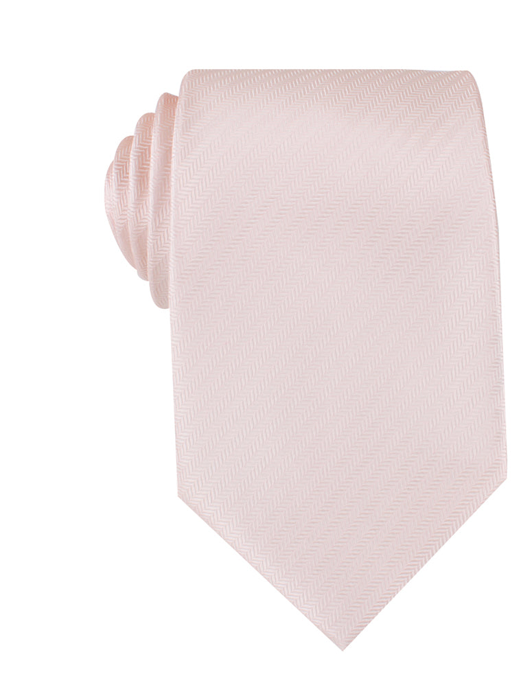 Blush Pink Herringbone Necktie