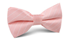 Blush Pink Herringbone Pinstripe Bow Tie