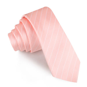 Blush Pink Herringbone Pinstripe Skinny Tie