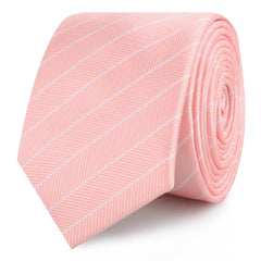 Blush Pink Herringbone Pinstripe Skinny Ties