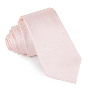 Blush Pink Herringbone Skinny Tie
