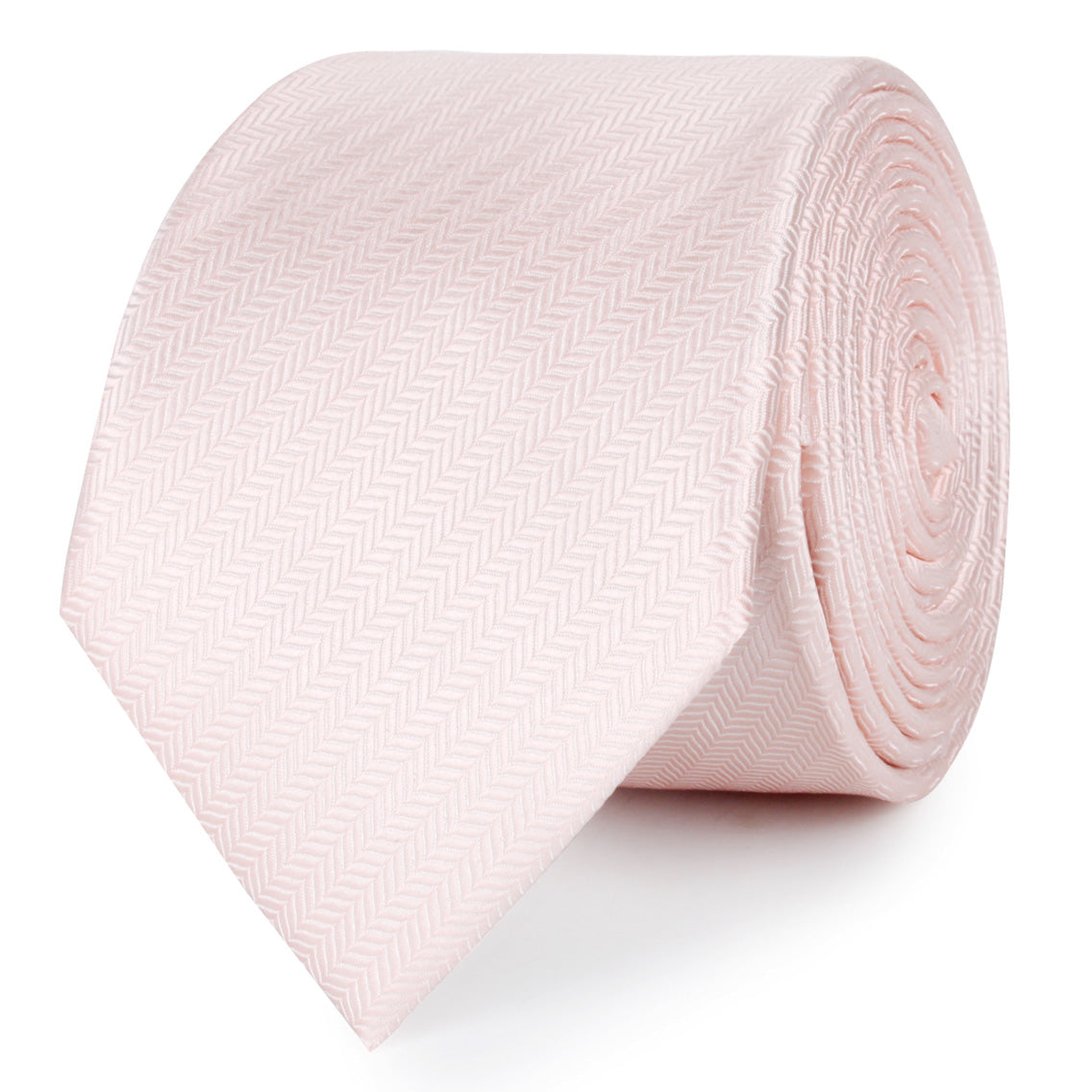 Blush Pink Herringbone Skinny Ties
