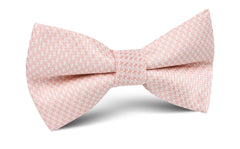 Blush Pink Houndstooth Bow Tie