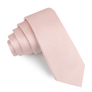 Blush Pink Houndstooth Skinny Tie