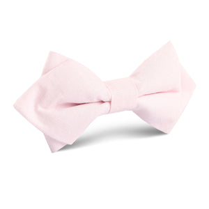 Blush Pink Linen Diamond Bow Tie