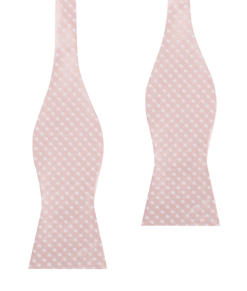 Blush Pink Mini Polka Dots Self Bow Tie