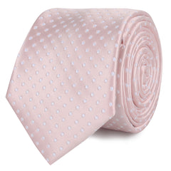 Blush Pink Mini Polka Dots Skinny Ties