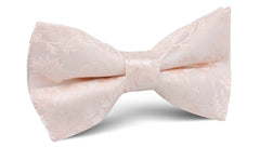 Blush Pink Rose Floral Bow Tie