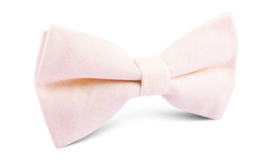 Blush Pink Slub Linen Bow Tie