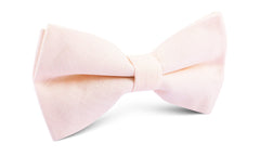 Blush Pink Slub Linen Bow Tie