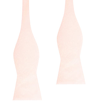 Blush Pink Slub Linen Self Tie Bow Tie