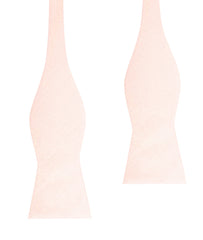 Blush Pink Slub Linen Self Tie Bow Tie