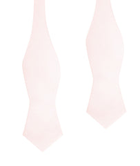 Blush Pink Slub Linen Self Tie Diamond Tip Bow Tie