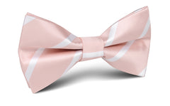Blush Pink Striped Bow Tie