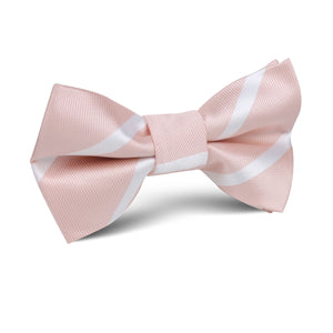 Blush Pink Striped Kids Bow Tie