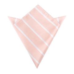 Blush Pink Striped Pocket Square