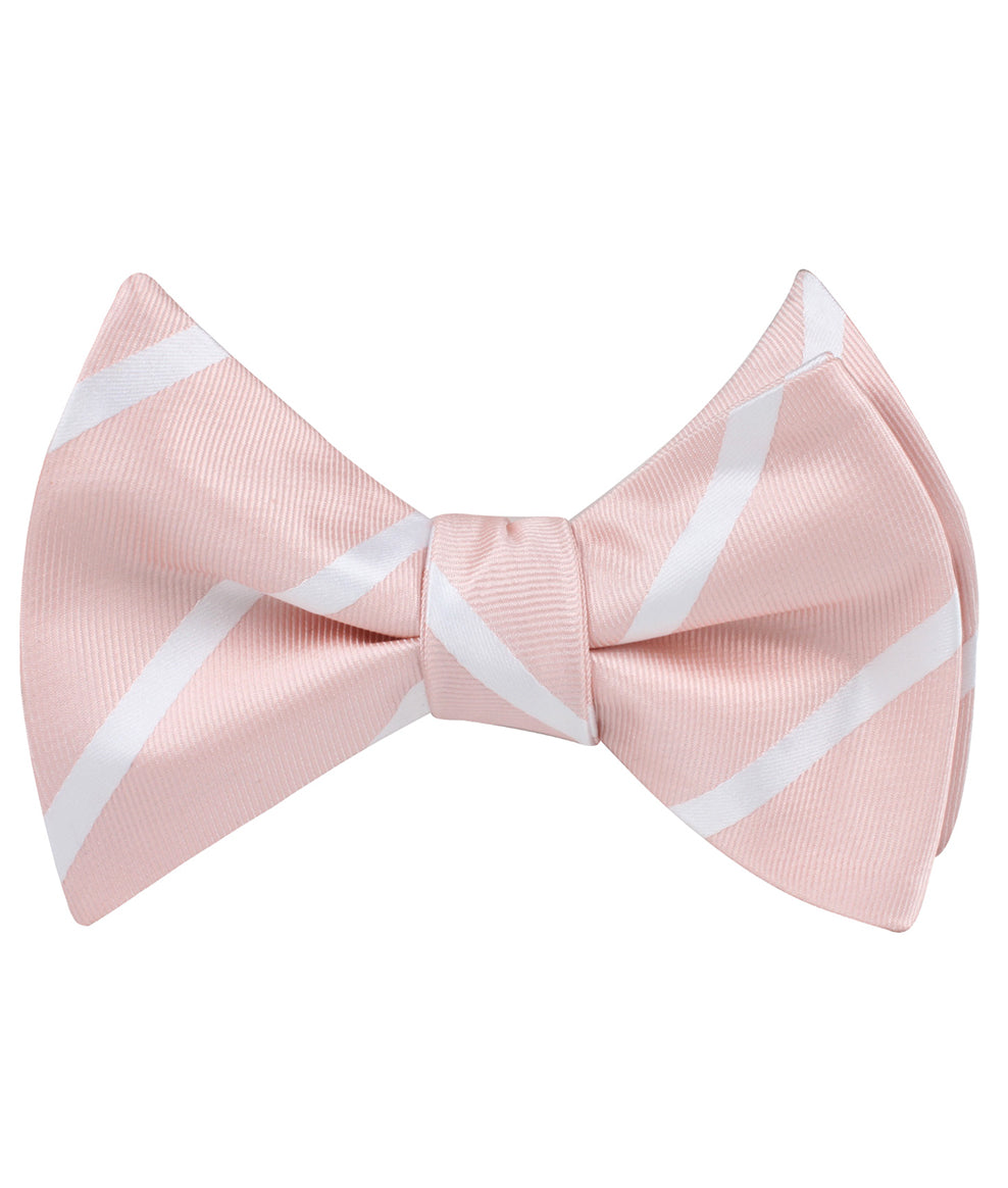 Blush Pink Striped Self Tie Bow Tie