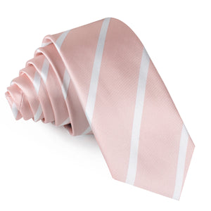 Blush Pink Striped Skinny Tie