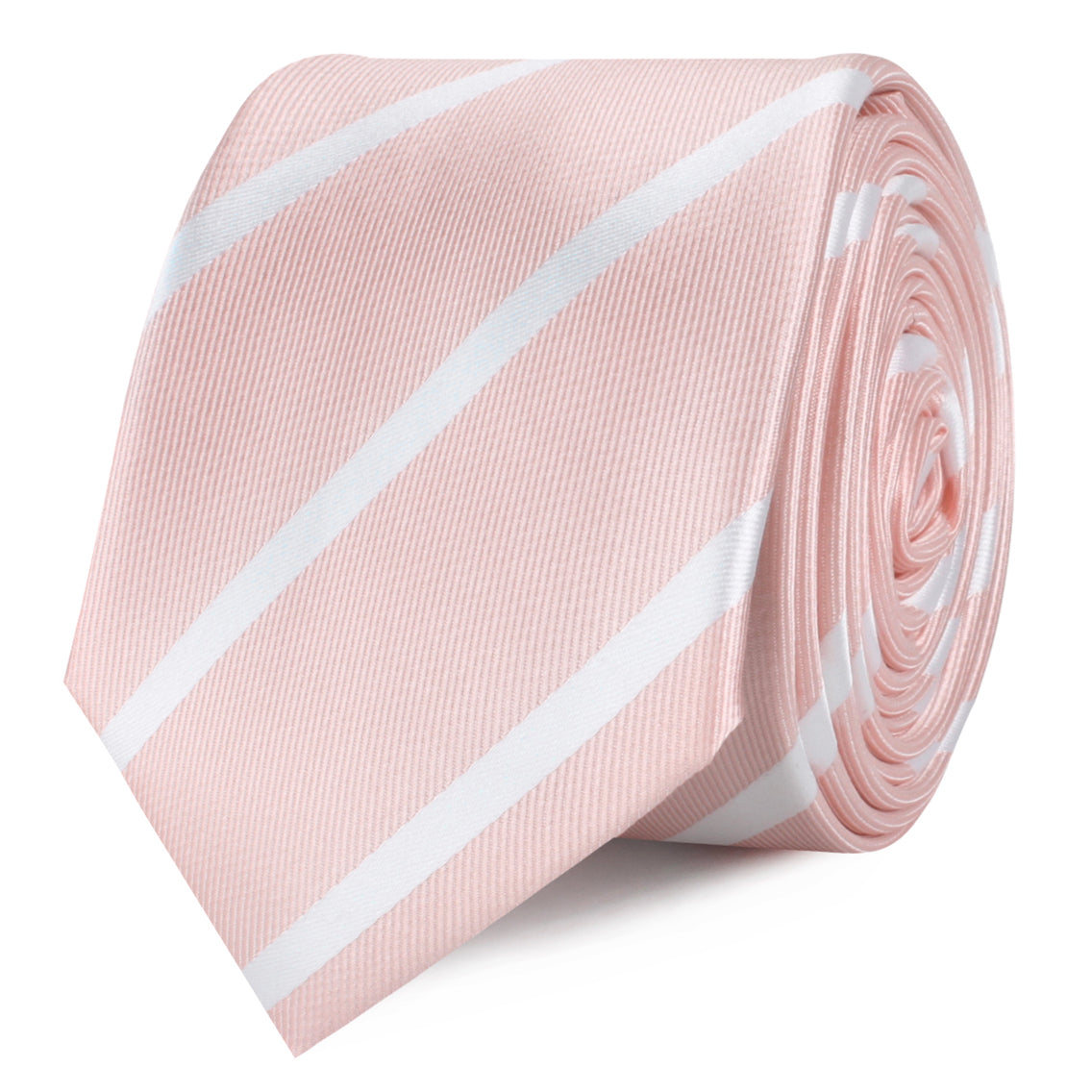 Blush Pink Striped Skinny Ties