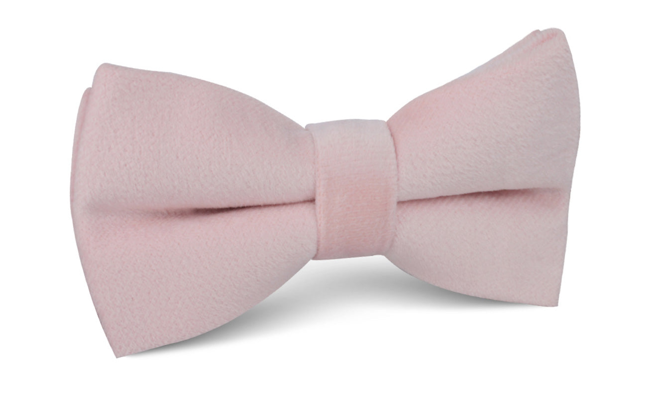 Blush Pink Velvet Bow Tie