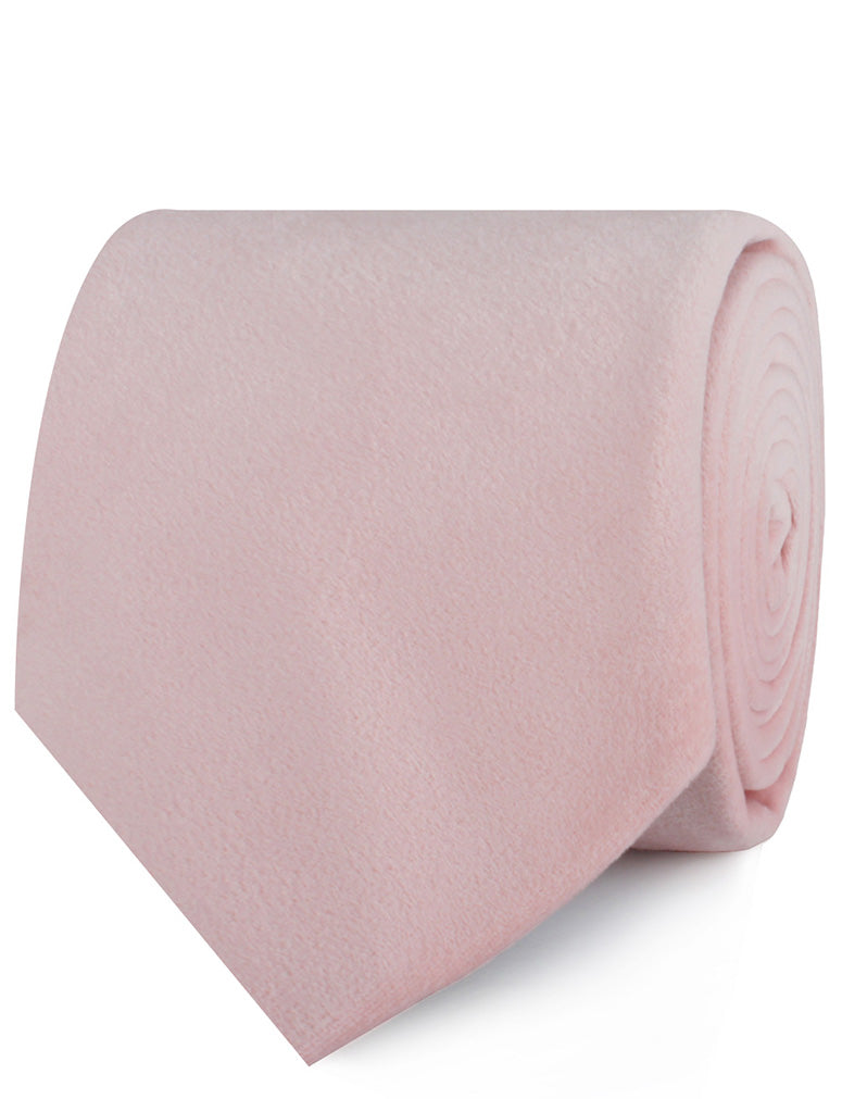 Blush Pink Velvet Necktie Roll